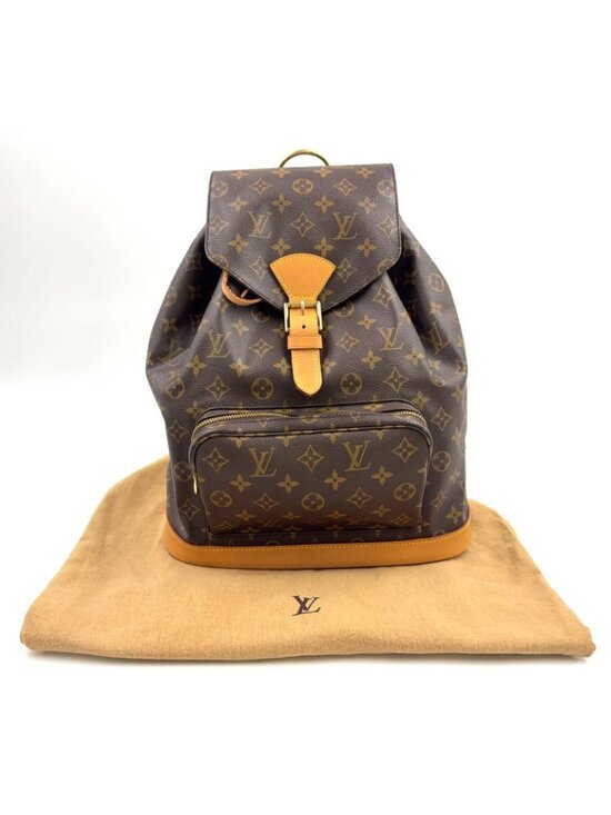 Louis Vuitton Montsouris GM Monogram Leather Brown Light Backpack Gold main image 6
